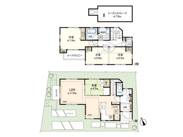 保土ケ谷区法泉3丁目 戸建 間取図(平面図) 保土ケ谷区法泉3丁目 戸建 間取図(平面図)