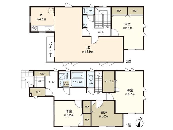 七里ガ浜2丁目 戸建 間取図(平面図) 七里ガ浜2丁目 戸建 間取図(平面図)