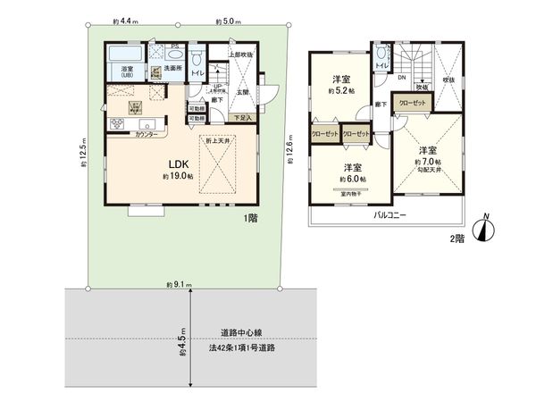 戸塚区名瀬町 新築戸建 2号棟 間取図(平面図) 戸塚区名瀬町 新築戸建 2号棟 間取図(平面図)