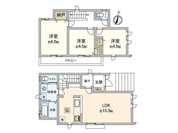保土ケ谷区権太坂1丁目 新築戸建 間取図(平面図) 保土ケ谷区権太坂1丁目 新築戸建 間取図(平面図)