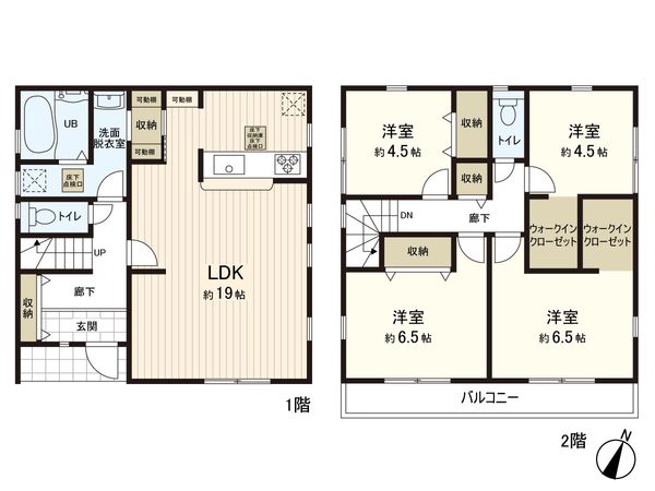 旭区市沢町 新築戸建 2号棟 間取図(平面図) 旭区市沢町 新築戸建 2号棟 間取図(平面図)