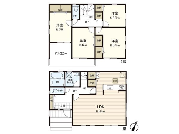 旭区市沢町 新築戸建 1号棟 間取図(平面図) 旭区市沢町 新築戸建 1号棟 間取図(平面図)