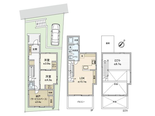 戸塚区名瀬町 新築戸建 間取図(平面図) 戸塚区名瀬町 新築戸建 間取図(平面図)