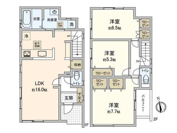 戸塚区平戸町 新築戸建 C棟 間取図(平面図) 戸塚区平戸町 新築戸建 C棟 間取図(平面図)