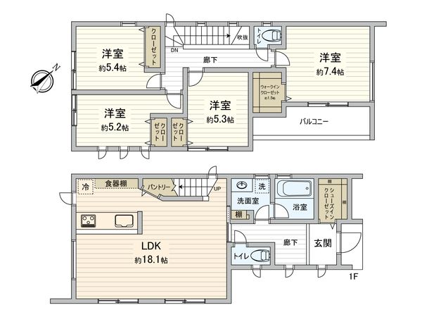 戸塚区川上町 新築戸建 間取図(平面図) 戸塚区川上町 新築戸建 間取図(平面図)