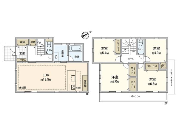 戸塚区前田町 新築戸建1号棟 間取図(平面図) 戸塚区前田町 新築戸建1号棟 間取図(平面図)