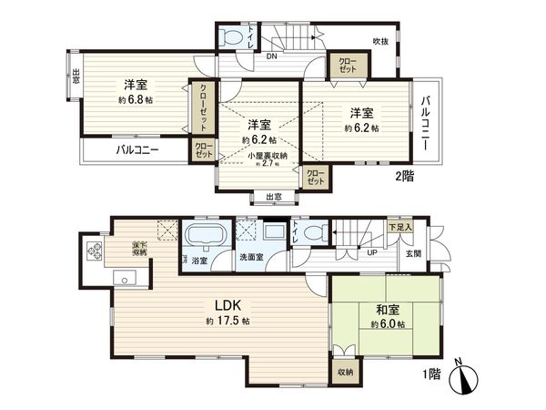 保土ケ谷区法泉3丁目 戸建 間取図(平面図)
