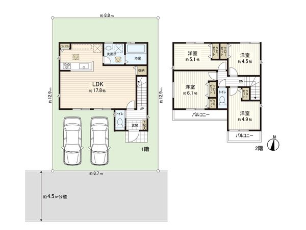 保土ケ谷区権太坂1丁目 新築戸建2号棟 間取図(平面図) 保土ケ谷区権太坂1丁目 新築戸建2号棟 間取図(平面図)