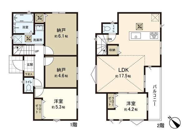 戸塚区平戸町 新築戸建 1号棟 間取図(平面図)