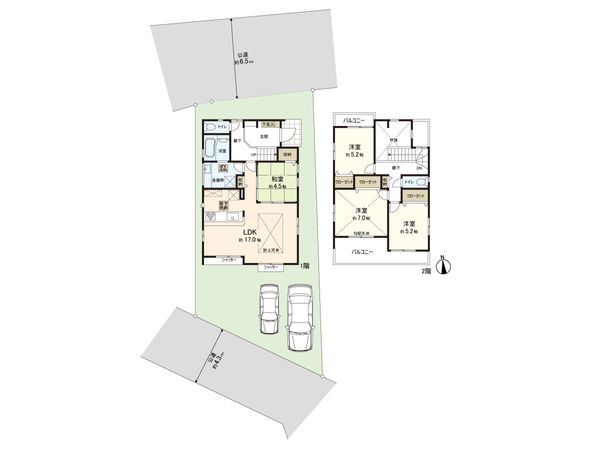 戸塚区名瀬町 新築戸建 1号棟 間取図(平面図) 戸塚区名瀬町 新築戸建 1号棟 間取図(平面図)