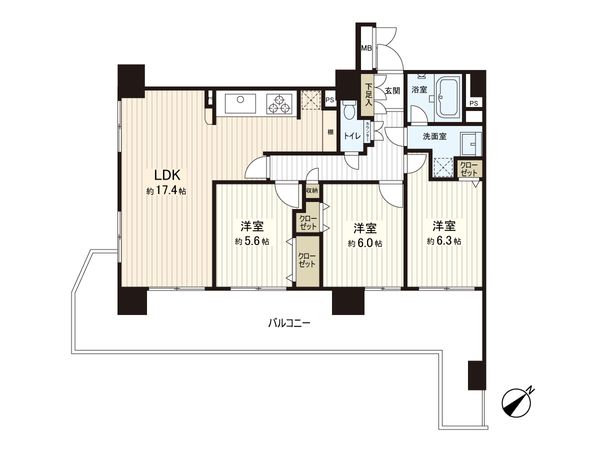 グランシティ横濱保土ヶ谷 間取図(平面図) 間取図(平面図)