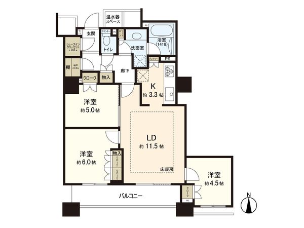 ニューシティ東戸塚タワーズシティ パークタワー東戸塚 間取図(平面図)