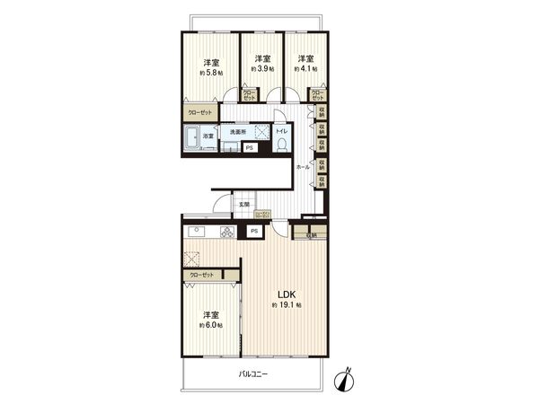 ヴィルヌーブ保土ケ谷 間取図(平面図) 間取図(平面図)