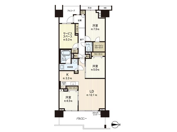 グランドメゾン東戸塚 3番館 間取図(平面図)