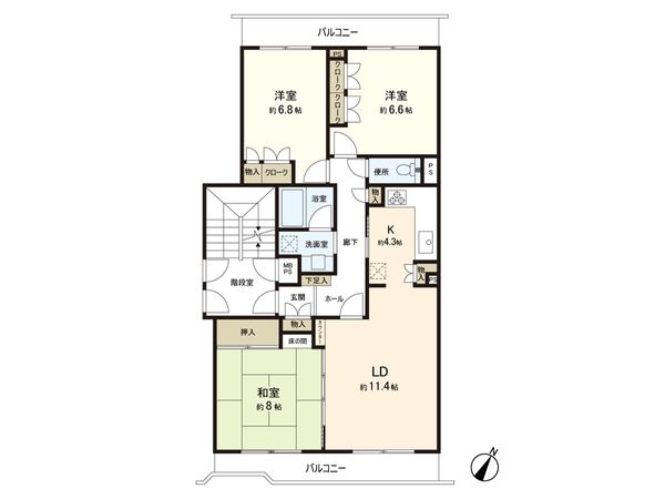 緑の街 3号棟 間取図(平面図)