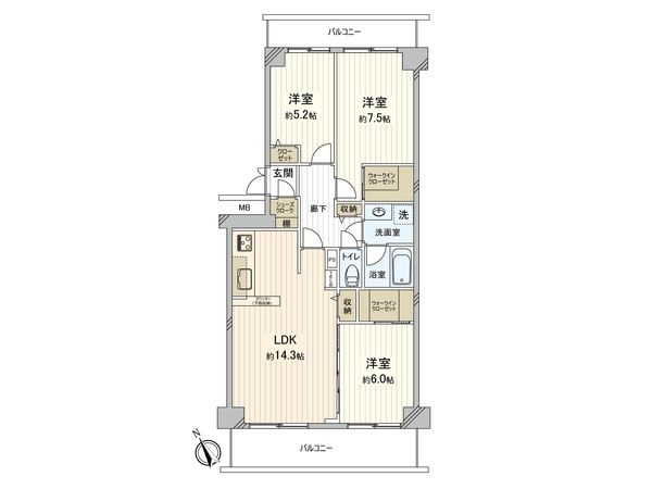 南の街 5号館 間取図(平面図) 南の街 5号館 間取図(平面図)