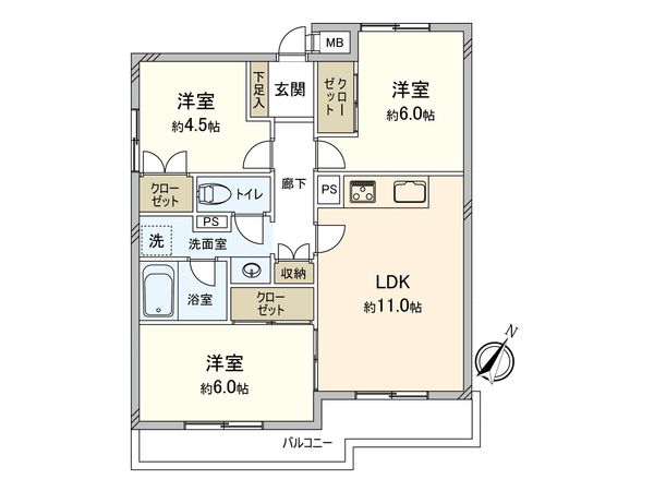 シャルム東戸塚 間取図(平面図) 間取図(平面図)