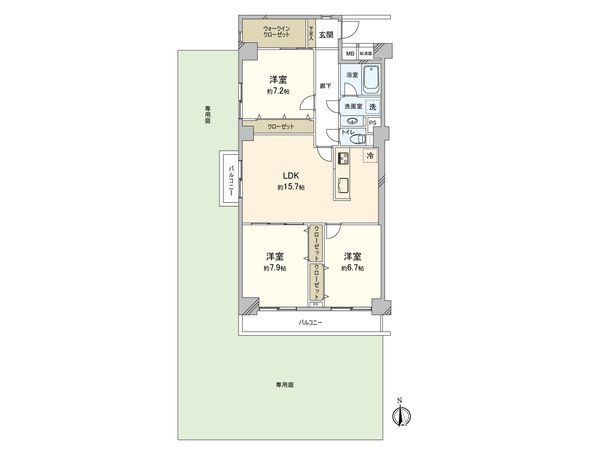 グリーンコーポ東戸塚 A棟 間取図(平面図) 間取図(平面図)
