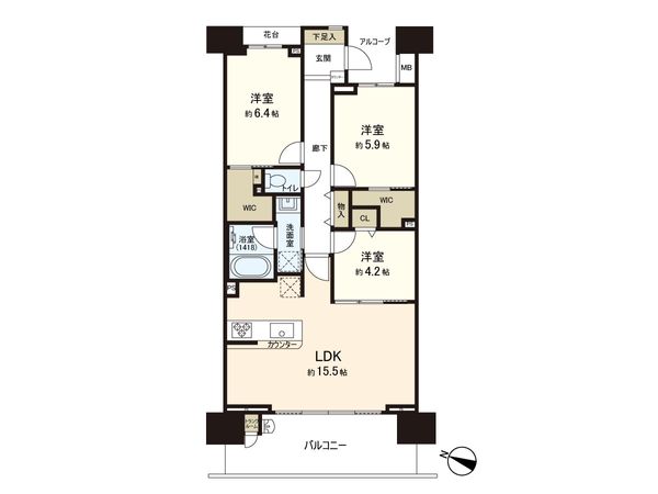 フォートンヒルズ C棟 間取図(平面図) フォートンヒルズ C棟 間取図(平面図)