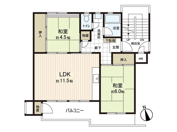六ツ川台団地 2-7号棟 間取図(平面図)