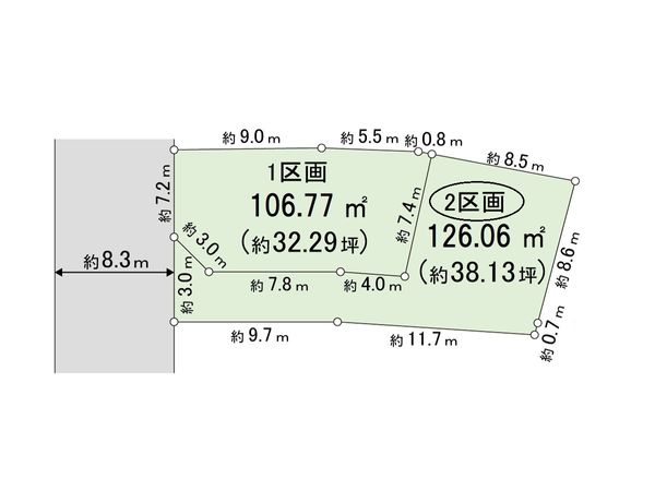 鎌倉市大町2丁目 2区画 区画図 鎌倉市大町2丁目 2区画 区画図