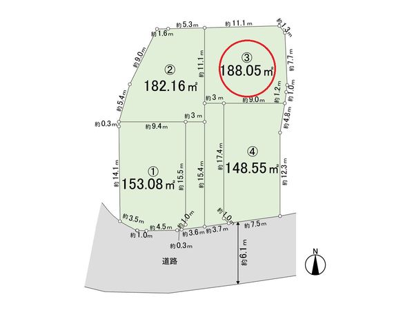 葉山町長柄 3区画 区画図 葉山町長柄 3区画 区画図