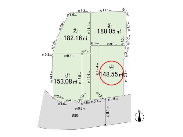 葉山町長柄 4区画 区画図 葉山町長柄 4区画 区画図
