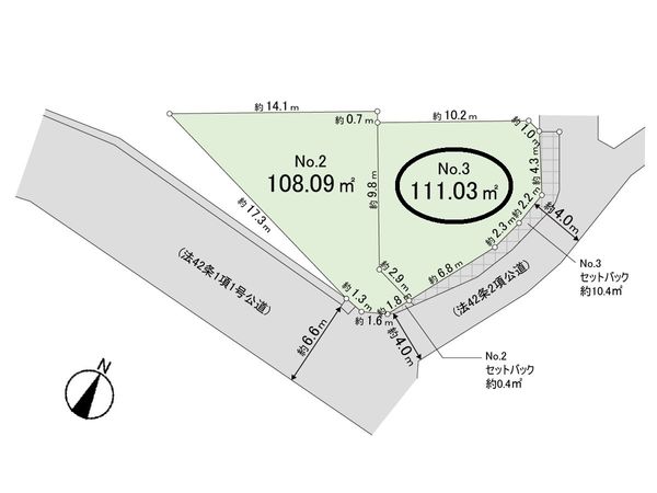 三浦郡葉山町長柄 3区画 区画図
