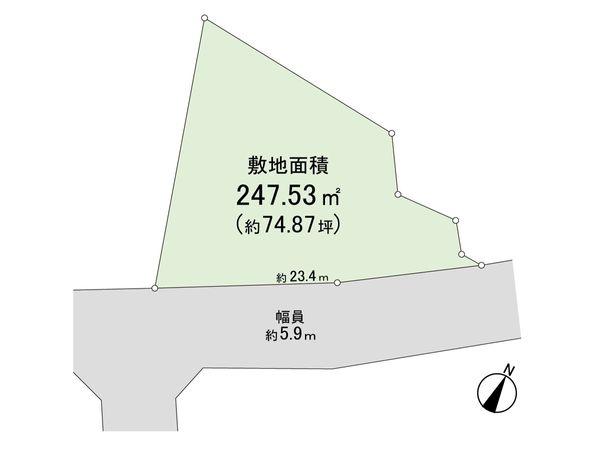 逗子市小坪2丁目(古家付き土地) 区画図