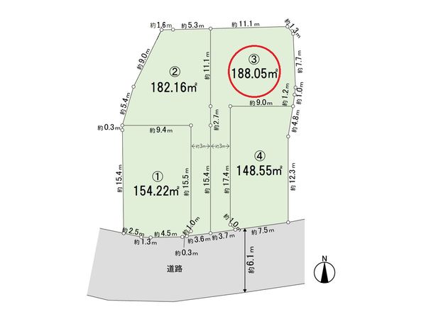 葉山町長柄 3区画 区画図 葉山町長柄 3区画 区画図