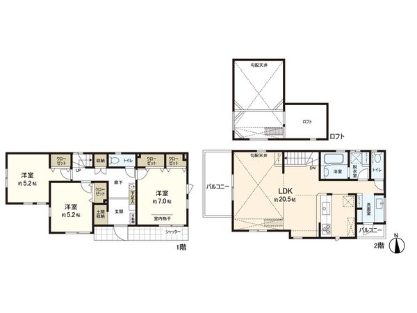 逗子市沼間5丁目(新築戸建) 間取図(平面図)