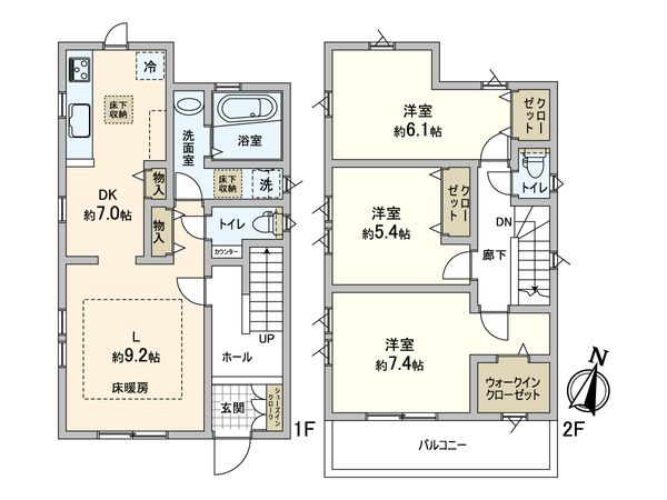 逗子市逗子4丁目 間取図(平面図) 逗子市逗子4丁目 間取図(平面図)