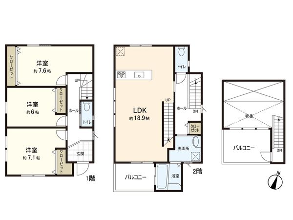 逗子市桜山7丁目 間取図(平面図) 逗子市桜山7丁目 間取図(平面図)