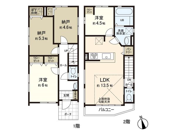 逗子市小坪1丁目 戸建 間取図(平面図) 逗子市小坪1丁目 戸建 間取図(平面図)