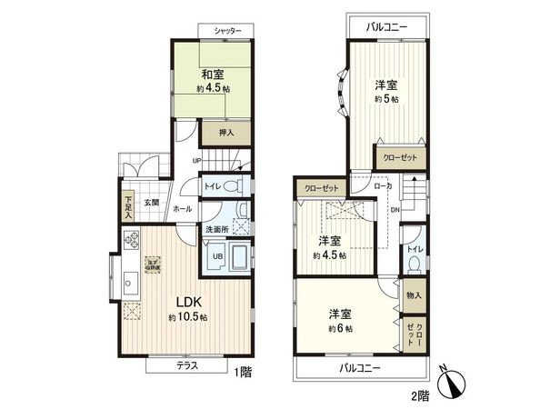 逗子市小坪1丁目 間取図(平面図) 逗子市小坪1丁目 間取図(平面図)
