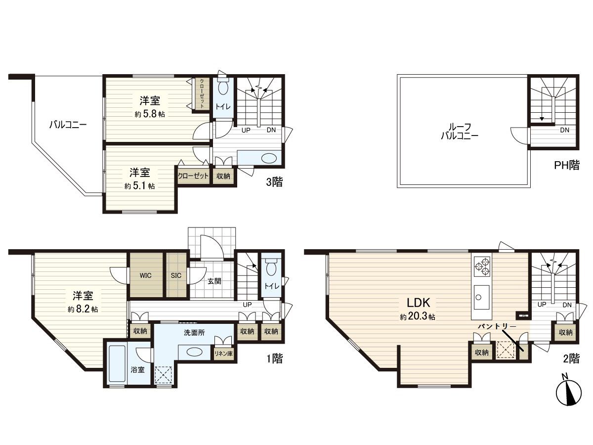 三浦郡葉山町堀内(新築戸建) 間取図(平面図) 間取図(平面図)