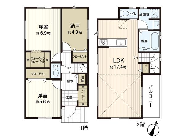 三浦郡葉山町長柄(新築戸建)4号棟 間取図(平面図) 三浦郡葉山町長柄(新築戸建)4号棟 間取図(平面図)