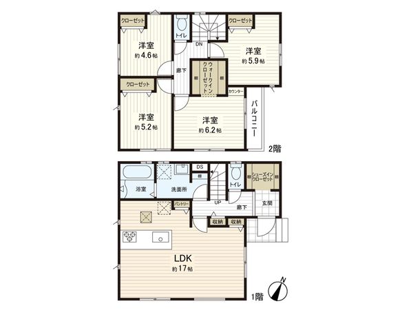 三浦郡葉山町長柄(新築戸建)5号棟 間取図(平面図) 三浦郡葉山町長柄(新築戸建)5号棟 間取図(平面図)