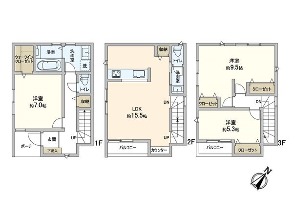 逗子市久木1丁目 新築戸建 A棟 間取図(平面図)