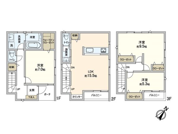 逗子市久木1丁目 新築戸建 B棟 間取図(平面図)
