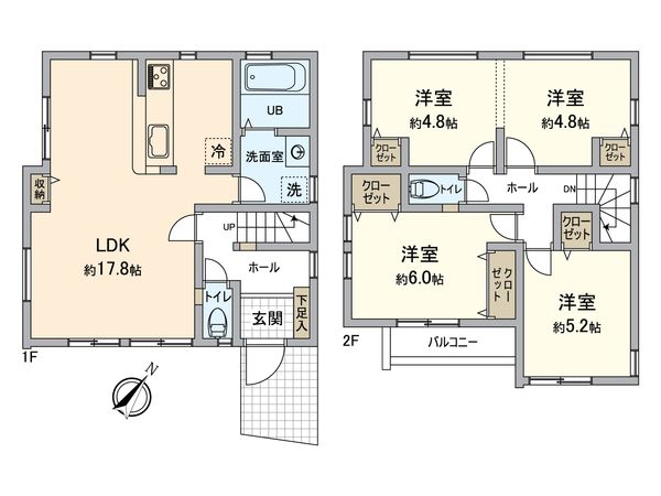 逗子市久木3丁目(新築戸建)2号棟 間取図(平面図) 逗子市久木3丁目(新築戸建)2号棟 間取図(平面図)
