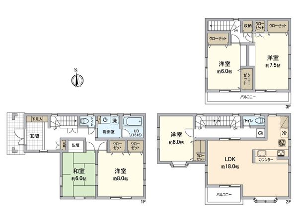 逗子市桜山4丁目 戸建 間取図(平面図)