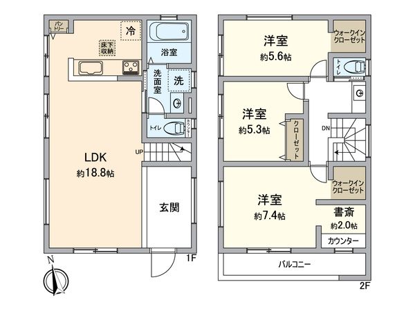 三浦郡葉山町一色(新築戸建) 間取図(平面図)