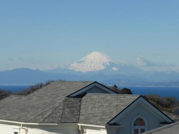 二階から富士山を望む