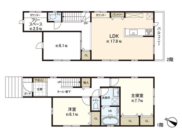 逗子市久木8丁目(新築戸建) 間取図(平面図) 逗子市久木8丁目(新築戸建) 間取図(平面図)