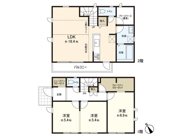 横須賀市秋谷2丁目(新築戸建) 間取図(平面図) 横須賀市秋谷2丁目(新築戸建) 間取図(平面図)