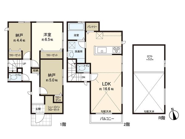 逗子市小坪2丁目(新築戸建)2号棟 間取図(平面図) 逗子市小坪2丁目(新築戸建)2号棟 間取図(平面図)