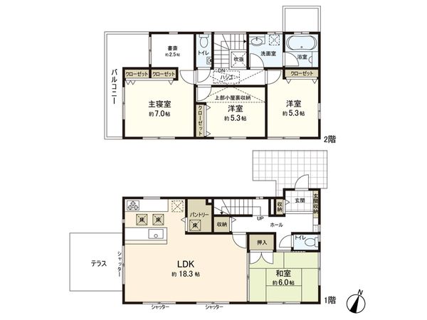 逗子市久木5丁目 間取図(平面図) 逗子市久木5丁目 間取図(平面図)