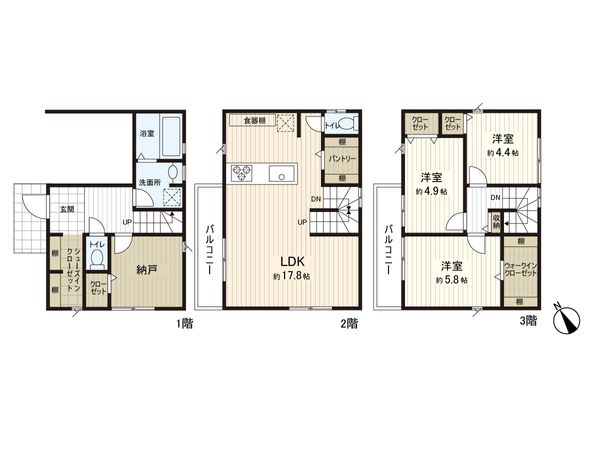 逗子市池子2丁目(新築戸建) 間取図(平面図) 逗子市池子2丁目(新築戸建) 間取図(平面図)