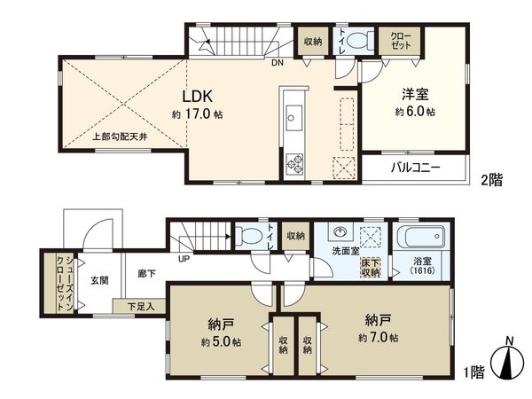 逗子市久木8丁目 B棟 間取図(平面図) 逗子市久木8丁目 B棟 間取図(平面図)